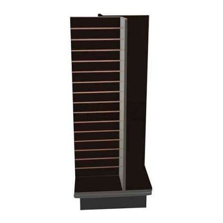 Windmill Slatwall Products Slatwall 4-Way Display Fixture-Black with Spinner Base and Casters RTA-DS-4W-Black